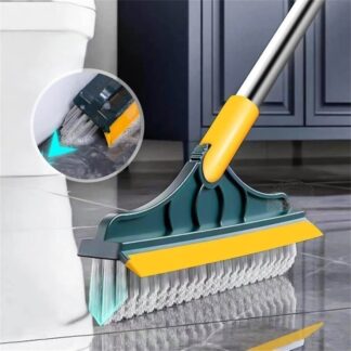 2-in-1 Bathroom Long Brush - Ideal for Tile, Ceramic, and Toilet Cleaning -green