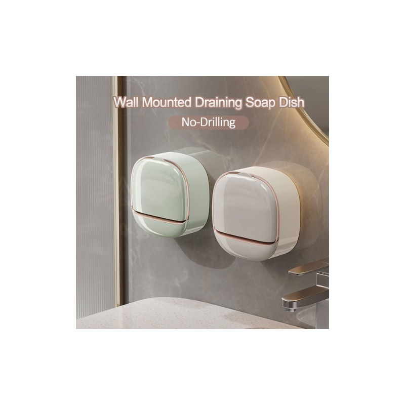 Soap Holder With Lid Drain Soap Box Punch-Free Flip-Top Soap Dish Creative Waterproof Storage Rack Bathroom Accessories - Belizzi