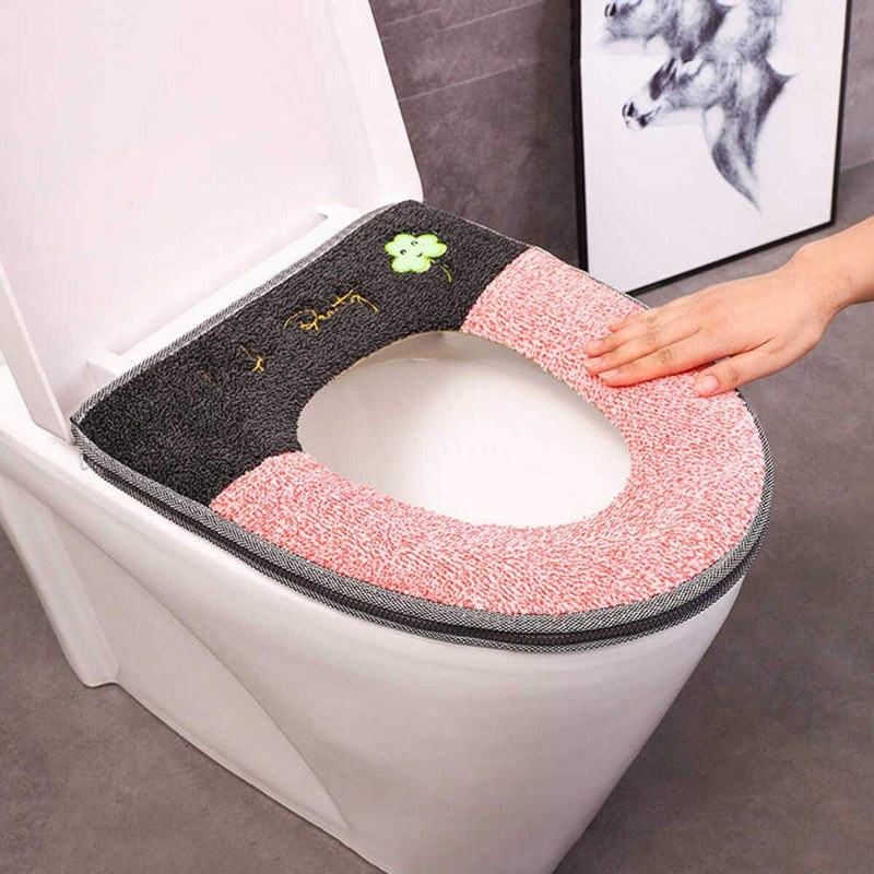Waterproof Toilet Seat Padded Toilet Bowl Bathroom Toilet Seat Cover Mat Set for Closestool Mat Seat Case Toilet Lid Cover Accessories