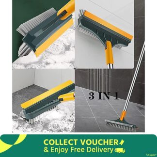3 in 1 Tiles Cleaning Brush, Bathroom Brush with Long Handle