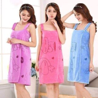 Women’s Microfiber Bath Dress – Quick Dry Bath Gown, Soft Bath Towel Wrap, Comfortable Home Nightwear & Spa Bathrobe