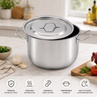 SKB SuS304 Food grade Stainless Steel Induction Sauce Pot with SS Lid and Handle