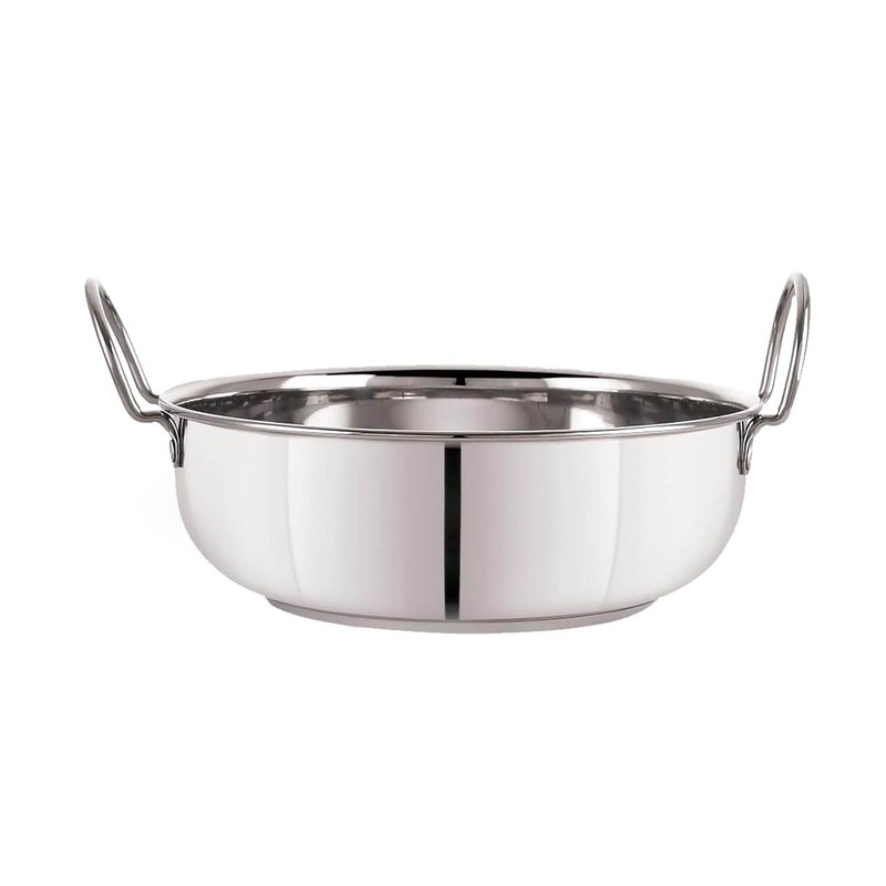 Stainless Steel Induction Bottom Kadai 2.0 LTR, Ideal for Frying, Sautéing, and Cooking Various Dishes, Easy to Clean, Perfect for Daily Use, Durable, High-Quality, Sliver
