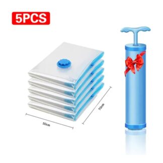 5 Pack  Vacuum Storage Bag Combo set - Space Saver Solution for Home Organization Size 50x70cm/60x80cm/80x90cm