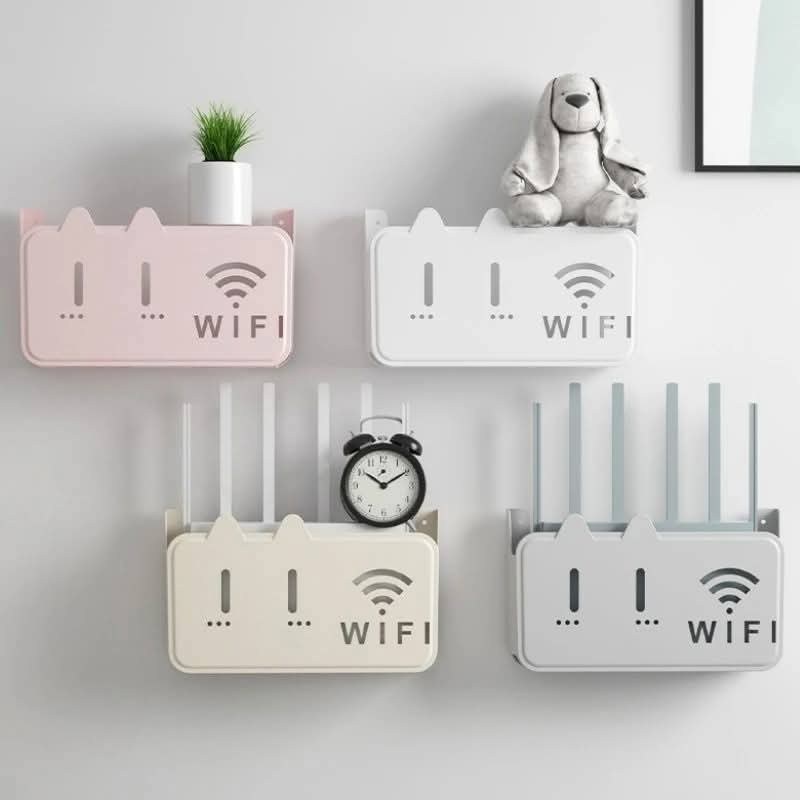 Wall Mounted WiFi Router Shelf Box – ABS Plastic Wireless Router Holder & Organizer – Hidden Cable Storage Bracket – Space Saver for Home & Office – Easy Install – Wall Mounted Dec