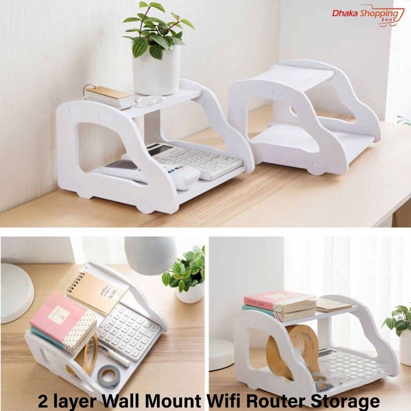 Best Quality Wifi Router Stand Shelf Double Layer Wall Mounted Shelf Home decorator - Lifestyle Mall