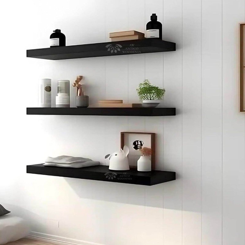 Black Floating Shelf Set of 1/2/3, Size-19x6 inch,Wall Hanging Shelf, Home Decoration Shelf,Storage Shelves Display Racks Home Decor Wall shelve for Living Room