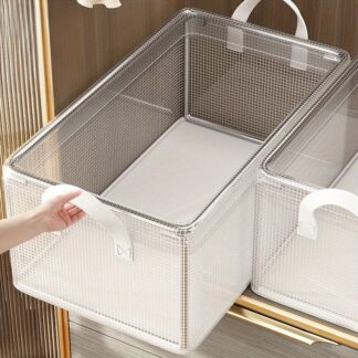 1 Pc Transparent PVC Solid Steel Frame Storage Box, Waterproof Underwear Storage Basket, Suitable for Home and Dormitory Use