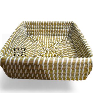 Premium Handwoven Hogla Grass Square Storage Basket - Natural Eco-Friendly Handcrafted Organizer Jhuri for Home, Kitchen & Wardrobe Dressing Table Organization