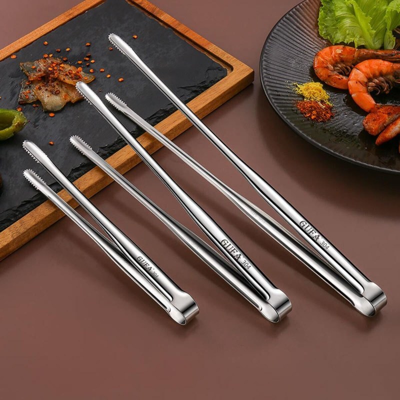 Stainless Steel 304 Barbecue Clip Clamps Thicken Food Steak Clip Bread Candy Serving Tongs Barbecue Clip Clamps for Outdoor Camping Kitchen Tools Gadgets