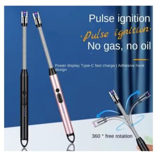 Modern Outdoor Portable Electric Kitchen Gas Lighter/Arc Lighter USB Rechargeable Long Lighter Windproof Candle Lighter Outdoor Plasma Flexible Neck (Multicolor)