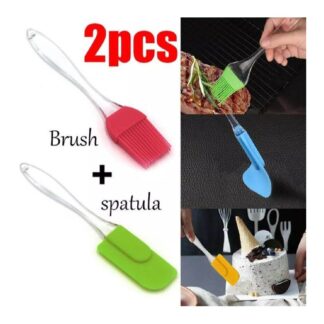 2Ps Set Of Oil Brush With Silicone Spatula For Kitchen - Kitchen Accessories