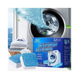 12 Pcs Washing Machine Cleaner Descaler Deep Cleaning Tablets For Front Loader Top Load Washer Laundry Tub Safe Deodorizer washing machine cleaner tablet