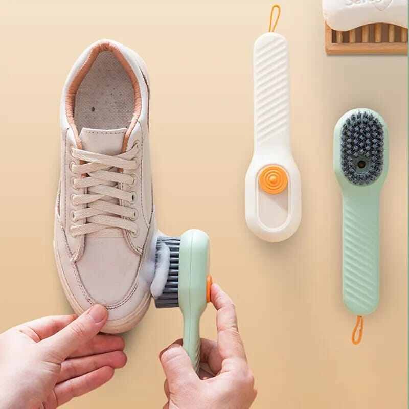 Lifestyle Mall Shoes Clothes Brush with Soap Dispenser Automatic Liquid Discharge Bathroom Laundry Scrub Soft Cleaning Brushes Household Tools-Brushes, Sponges & Wipers