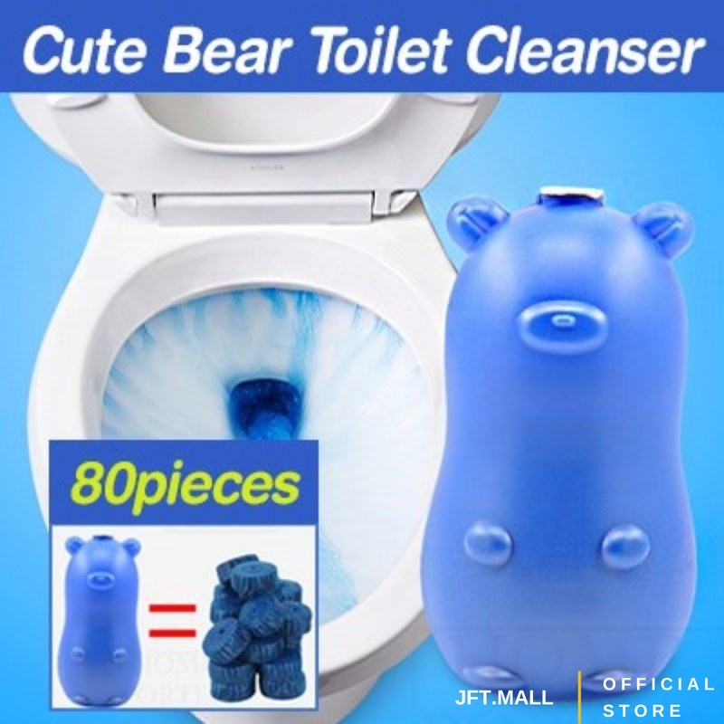 Yorten Blue Bear Toilet Cleaner Magic Automatic Flush Toilet Cleaner Helper Blue Bubble Cleaning Antibacterial toilet bowl wiper removes all residues